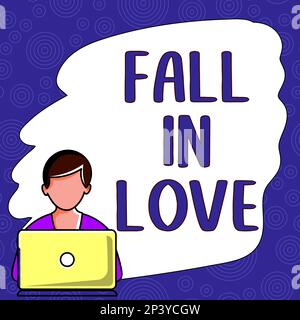 Writing displaying text Fall In Love. Business concept Charmed or captivated with someone Stock Photo