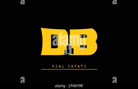 Real Estate letters Initials Monogram logo DB , BD Stock Vector