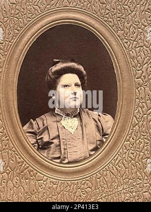 Vintage 19th Century sepia toned photographic portrait of a middle-aged woman Stock Photo
