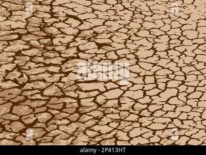 drought emergency vector illustration. Dry heavy cracked Earth Stock Vector