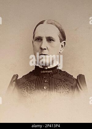 Vintage 19th Century sepia toned photographic portrait of a middle-aged woman Stock Photo
