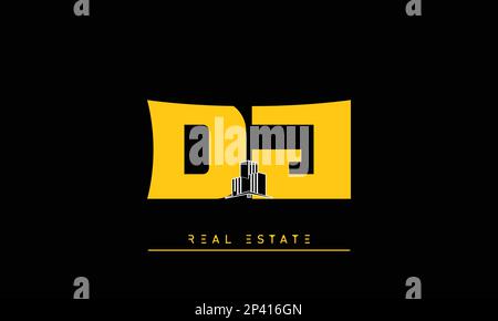 Real Estate letters Initials Monogram logo DJ , JD Stock Vector
