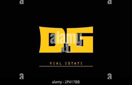 Real Estate letters Initials Monogram logo DG , GD Stock Vector