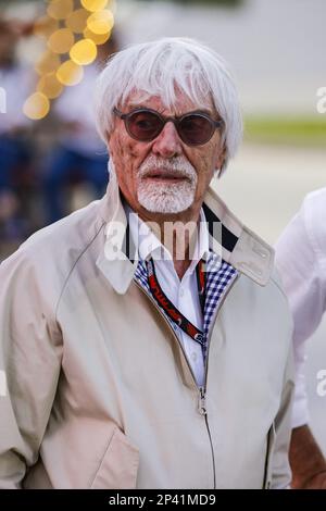 ECCLESTONE Bernie (gbr), former CEO of Formula One Group, portrait during the Formula 1 Gulf Air Bahrain Grand Prix 2023, 1st round of the 2023 FIA Formula One World Championship from March 2 to 5, 2023 on the Bahrain International Circuit, in Sakhir, Bahrain - Photo: Xavi Bonilla / DPPI/LiveMedia Stock Photo