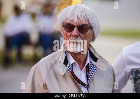 ECCLESTONE Bernie (gbr), former CEO of Formula One Group, portrait during the Formula 1 Gulf Air Bahrain Grand Prix 2023, 1st round of the 2023 FIA Formula One World Championship from March 2 to 5, 2023 on the Bahrain International Circuit, in Sakhir, Bahrain - Photo: Xavi Bonilla / DPPI/LiveMedia Stock Photo