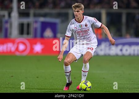 Florence, Italy. 04th Mar, 2023. Charles De Ketelaere (AC Milan) during ACF Fiorentina vs AC Milan, italian soccer Serie A match in Florence, Italy, March 04 2023 Credit: Independent Photo Agency/Alamy Live News Stock Photo