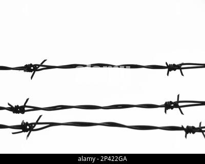 Urban barbed wire fencing Black and White Stock Photos & Images - Alamy