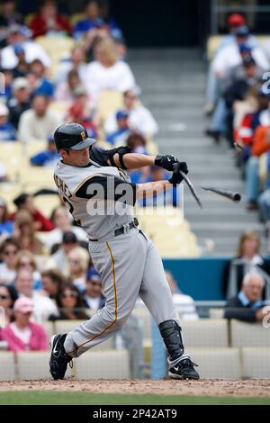 J.J. Hardy of the Milwaukee Brewers during batting practice before a game  from the 2007 season at Dodger Stadium in Los Angeles, California. (Larry  Goren/Four Seam Images via AP Images Stock Photo 