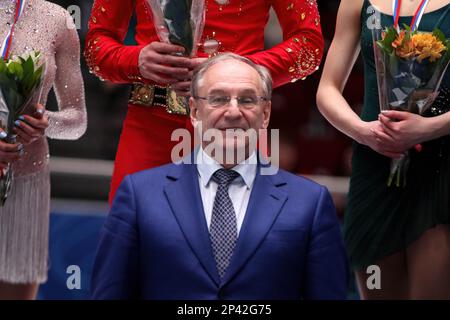 Saint Petersburg, Russia. 05th Mar, 2023. Alexander Kogan, General Director of the Russian Figure Skating Federation, President of the Federation, FFKKR seen at the award ceremony of Pair skating in figure skating, in the Final of the Russian Grand Prix in Figure Skating 2023, which took place in St. Petersburg, in the sports complex 'Jubilee'. Credit: SOPA Images Limited/Alamy Live News Stock Photo