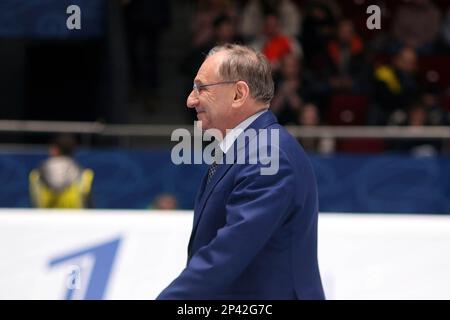 Saint Petersburg, Russia. 05th Mar, 2023. Alexander Kogan, General Director of the Russian Figure Skating Federation, President of the Federation, FFKKR seen at the award ceremony of Pair skating in figure skating, in the Final of the Russian Grand Prix in Figure Skating 2023, which took place in St. Petersburg, in the sports complex 'Jubilee'. Credit: SOPA Images Limited/Alamy Live News Stock Photo