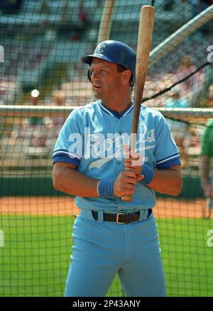 Kansas City Royals hall of famer George Brett watches practice during  spring training baseball Thursday, Feb. 23, 2006 in Surprise, Ariz. (AP  Photo/Charlie Riedel Stock Photo - Alamy