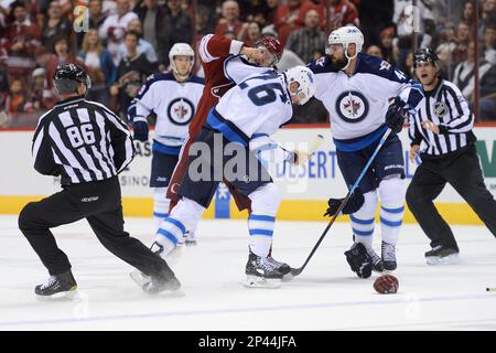 Oct 9, 2014: Blake Wheeler #26 of the Winnipeg Jets skates during the NHL  game between the Arizona Coyotes and the Winnipeg Jets at Gila River Arena.  Joe Camporeale/CSM (Cal Sport Media