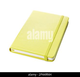 New stylish planner with hard cover isolated on white Stock Photo