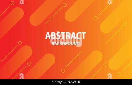 Minimal geometric background. Dynamic shapes composition. Red Orange Color Stock Vector