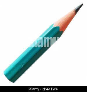 Mint turquoise little pencil stationery art isolated vector. Stock Vector