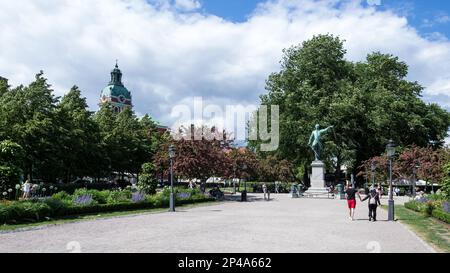 Architectural detail of the southern third of the Kungsträdgården (King's Garden) park, called Karl XII's torg (Charles XII's Square), in Stockholm Stock Photo