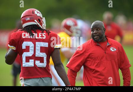 Kansas City Chiefs running back Jerick McKinnon runs the ball during NFL  football training camp Friday, Aug. 4, 2023, in St. Joseph, Mo. (AP  Photo/Charlie Riedel Stock Photo - Alamy