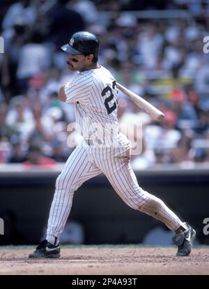 New York Yankees Don Mattingly (23) during a game from the 1989 season. Don  Mattingly played for 14 years all with the Yankees, was a 6-time All-Star  and won the American League