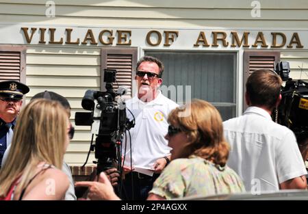 Armada Police Chief Howard Smith is seen during a news conference