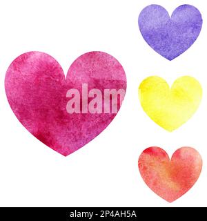 Watercolor violet heart love symbol isolated vector Stock Vector Image ...