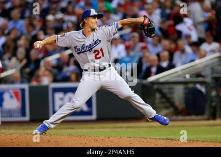 Zack Greinke of the Los Angeles Dodgers poses for a portrait during