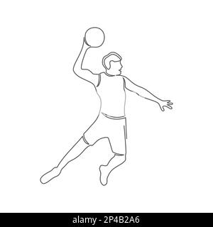 Basketball One line drawing on white background Stock Vector