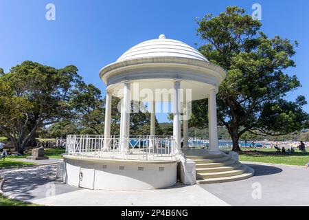 Balmoral Beach reserve and bandstand rotunda in Hunter Park, 2023 sunny blue sky day,Sydney,NSW,Australia Stock Photo