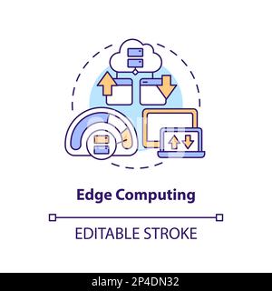 Edge computing concept icon Stock Vector