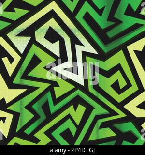 green maze seamless pattern Stock Vector