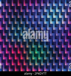 zigzag seamless pattern with grunge effect Stock Vector