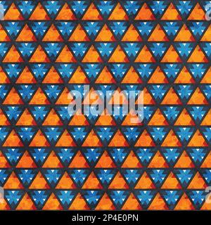 vintage triangle seamless pattern with grunge effect Stock Vector