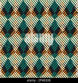 Woven style grid vector seamless pattern background. Abstract backdrop ...