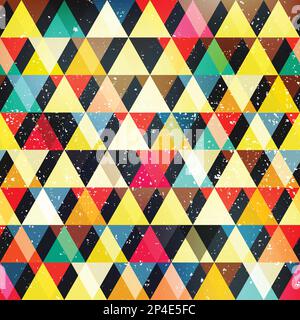 Colored triangles. Seamless pattern. Stock Vector