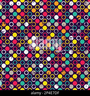 Colored circle geometric. Seamless pattern. Stock Vector