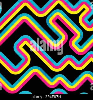 Rainbow curve. Seamless pattern. Stock Vector