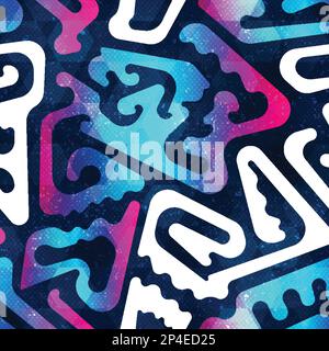 Psychedelic geometric seamless pattern. Stock Vector