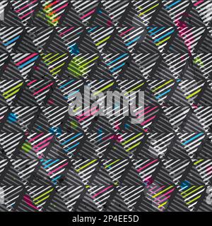 Urban triangles seamless pattern with grunge effect. Stock Vector