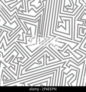 Monochrome maze seamless pattern. Stock Vector