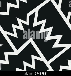 Monochrome african geometric seamless pattern Stock Vector