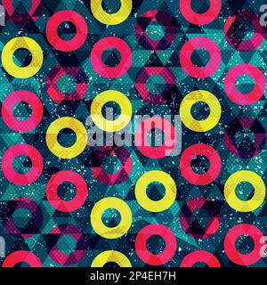 Retro circle seamless pattern. Stock Vector