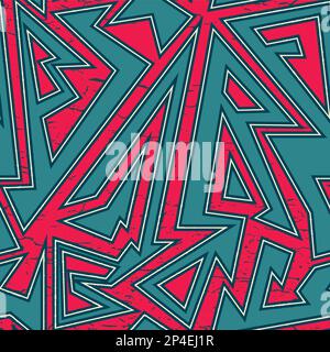 Tribal seamless pattern with grunge effect Stock Vector