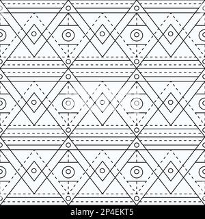 Monochrome marking geometric seamless pattern Stock Vector