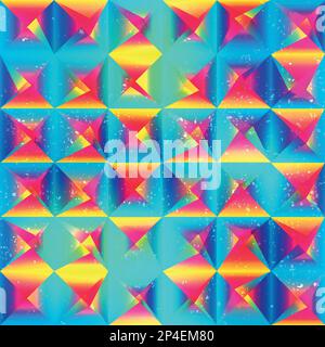 Psychedelic square seamless pattern. Stock Vector