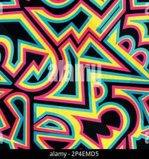 Rainbow geometric seamless pattern. Stock Vector