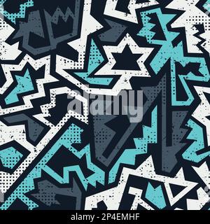 Graffiti geometric seamless pattern Stock Vector