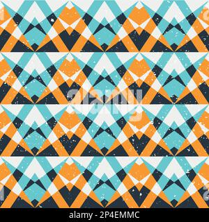 Mosaic seamless pattern with grunge effect Stock Vector