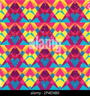 Psychedelic geometric seamless pattern Stock Vector