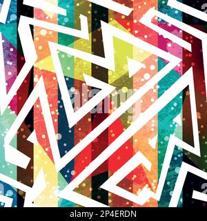 Colored geometric seamless pattern. Stock Vector