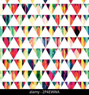Multicolor triangle seamless pattern. Stock Vector