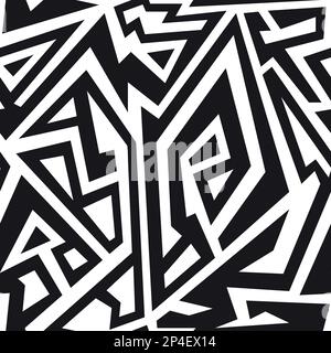 Monochrome african geometric seamless pattern. Stock Vector